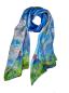 Preview: Scarf 100% Silk Blue Green Flower